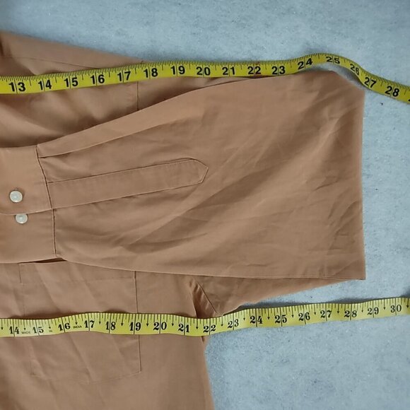 Van Heusen Men's Orange Cotton Blend Button Down Size Large 16 (34-35) - Picture 8 of 12